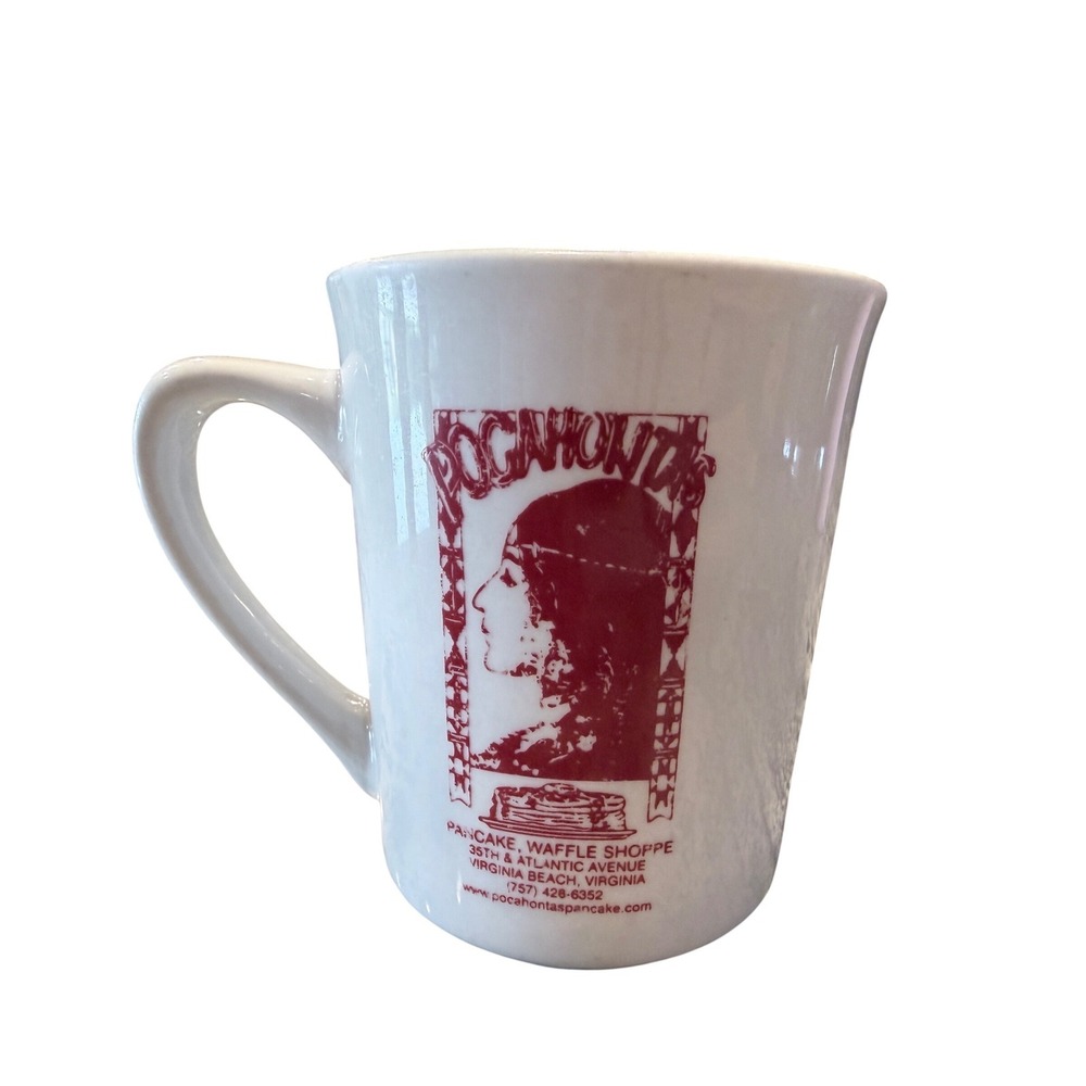 Pocahontas Pancake Waffle Shoppe Virginia Beach White Ceramic Coffee Mug ITI